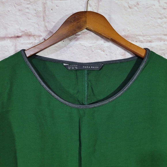 Zara Emerald Green Half Sleeve Drawstring Waist Casual Dress - Picture 7 of 12